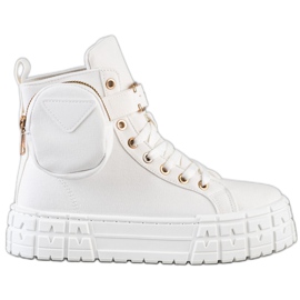 Goodin Sneakers på plattformen med en ficka vit