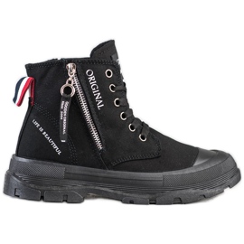 Goodin Sneakers med dekorativ dragkedja svart