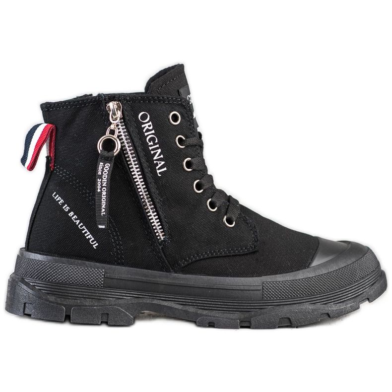 Goodin Sneakers med dekorativ dragkedja svart