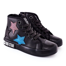 Barnhöga sneakers med dragkedja Big Star II374028 Svart mångfärgad