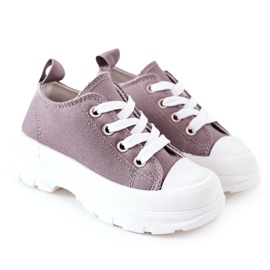 Barns sneakers på plattformen grå restid