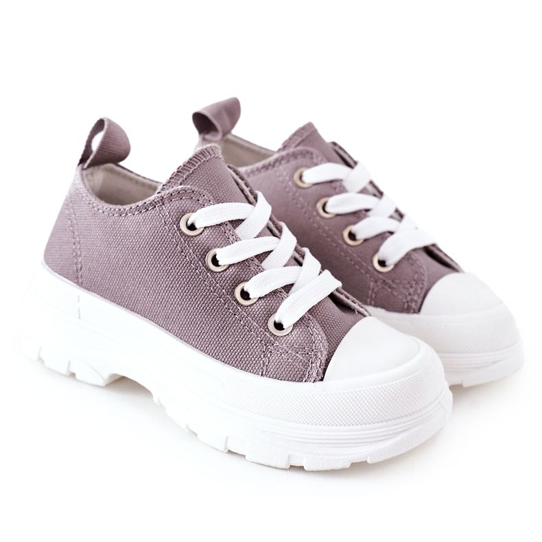 Barns sneakers på plattformen grå restid