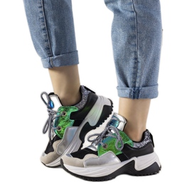 Silver sneakers med hög vårsula svart