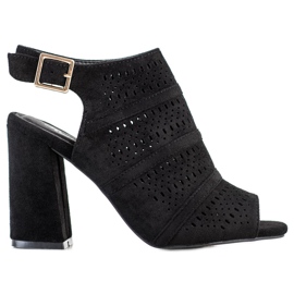 Renda Openwork sandaler på ett inlägg svart