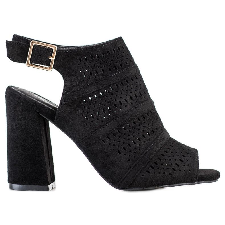 Renda Openwork sandaler på ett inlägg svart