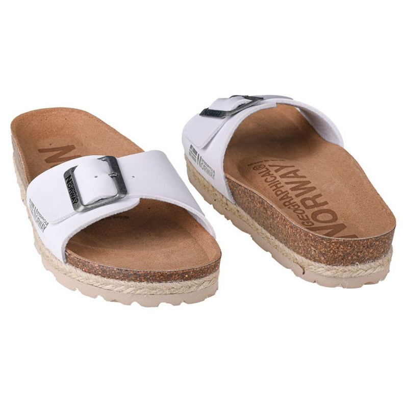 Tofflor Geographical Norway Sandalias Bios Pala Hebilla W GNW20419-17 vit