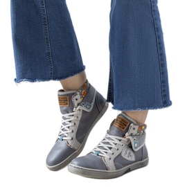 Grå dam fotled sneakers från Niente