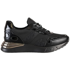 VINCEZA Glitter Sneakers svart