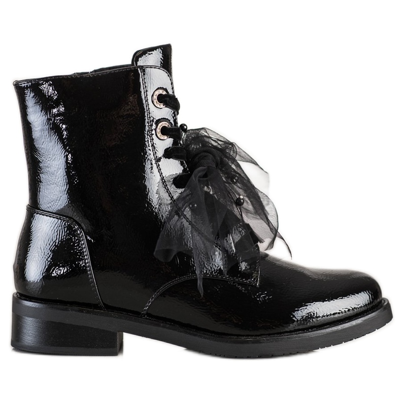 S. BARSKI Stövlar tillverkade av lackerat ekoläder S.BARSKI svart
