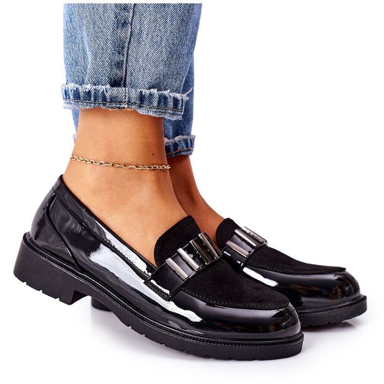 S.Barski Svartlackerade kvinnors Brogues Montius