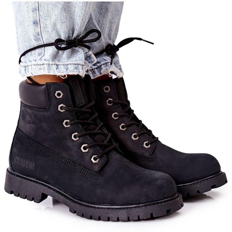 Damskor i läder, Big Star II274446 Svart