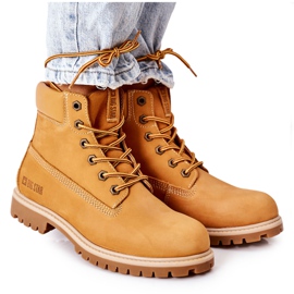 Kängor för kvinnor i läder Big Star II274447 Camel brun