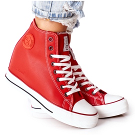 Läder Sneakers On Wedge Cross Jeans II2R4026 Röd