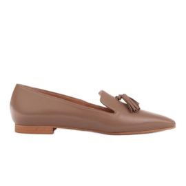 Marco Shoes Kvinnors herrar ballerinor med fransar beige
