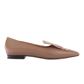 Marco Shoes Ballerinor med dekorativ tunga beige