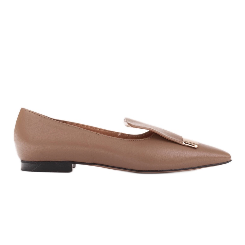 Marco Shoes Ballerinor med dekorativ tunga beige