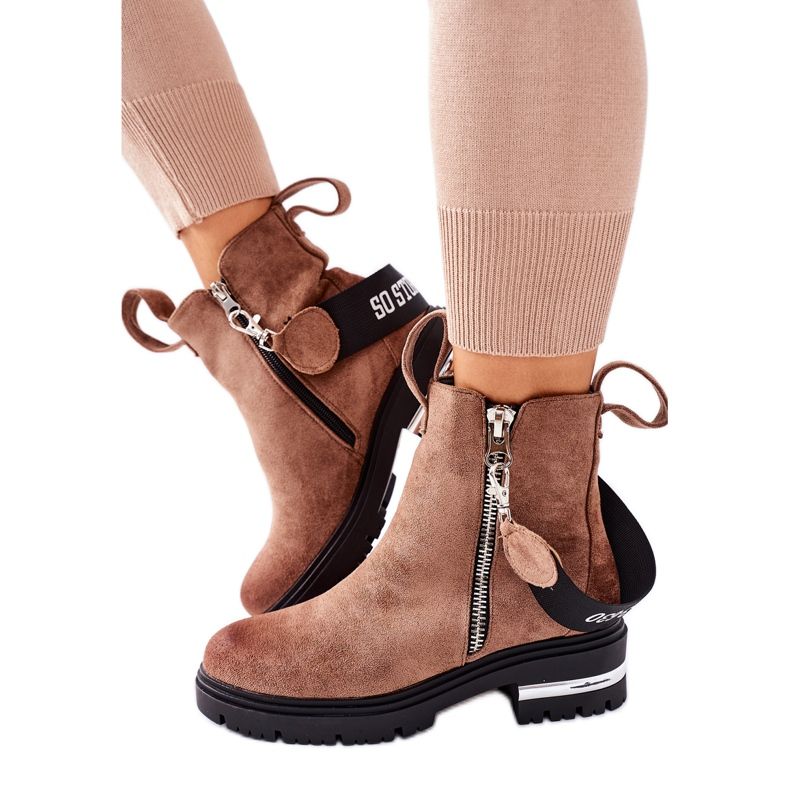 PS1 Brun Cortona varma stövlar med dragkedja