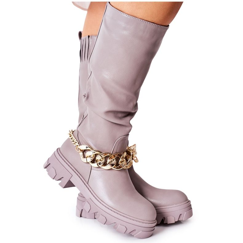 PB1 Höga Cecina grå stövlar