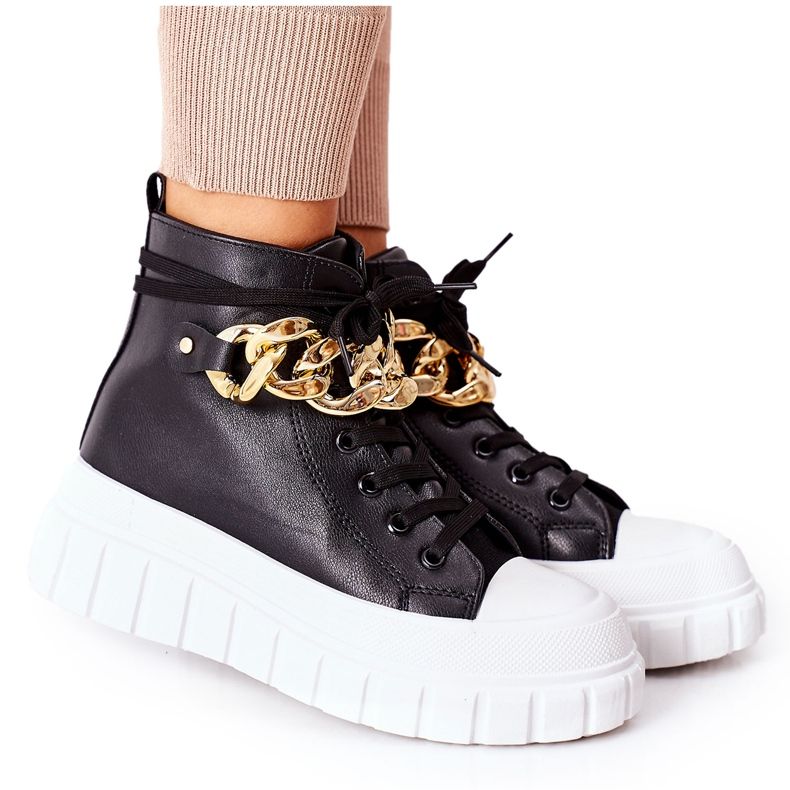 PB1 Höga sneakers på den svarta La Rocca -plattformen