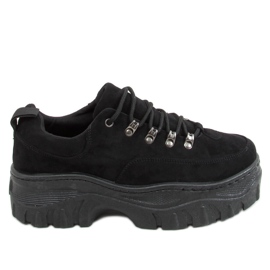 Svart 6290 Svarta högsulade sportskor