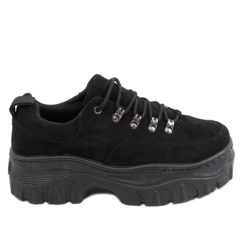 Svart 6290 Svarta högsulade sportskor