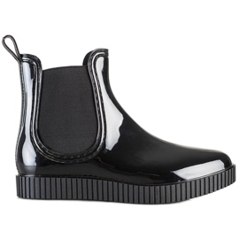 SHELOVET Lackade galoscher på plattformen svart