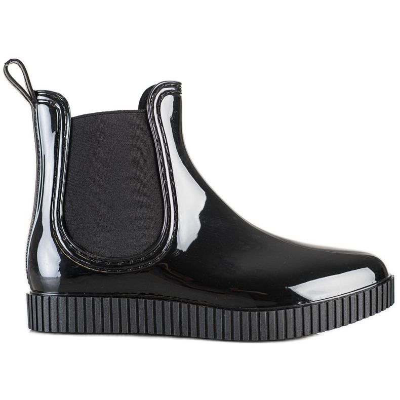 SHELOVET Lackade galoscher på plattformen svart