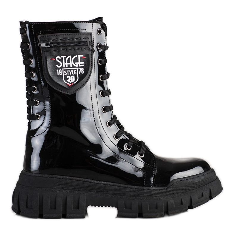 SHELOVET Svarta stövlar på Pltform