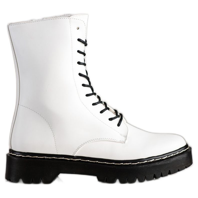 S. BARSKI Snörskor på S.BARSKI-plattformen vit