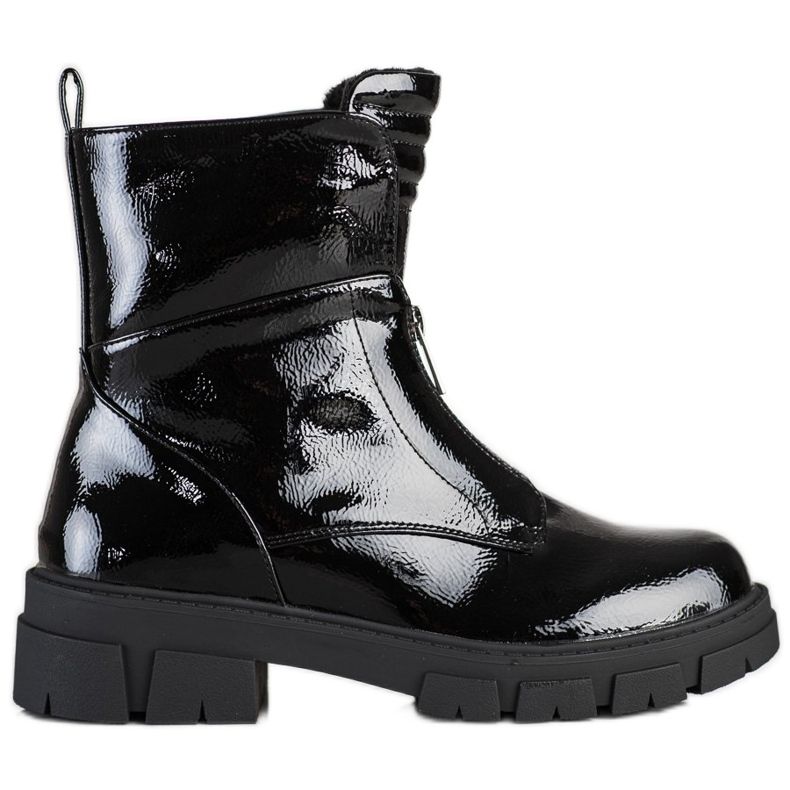 Lackade S. Barski dragkedjepåsar svart