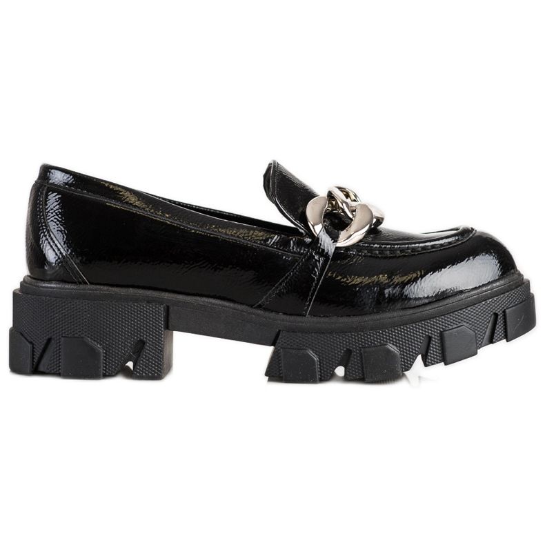 SHELOVET Lackade mode loafers svart