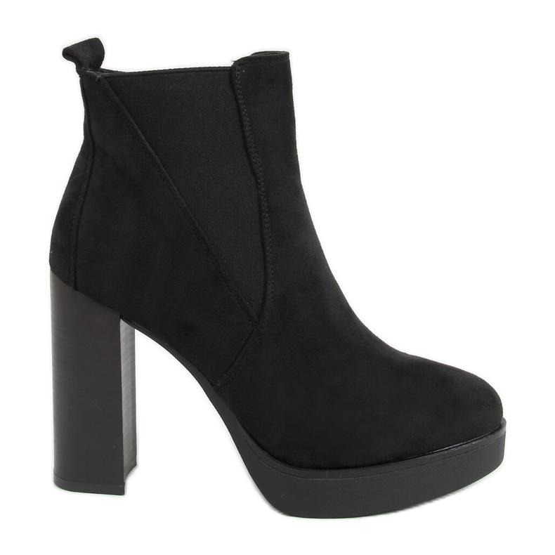 Stövlar på stolpen och plattformen svart 9568 Svart