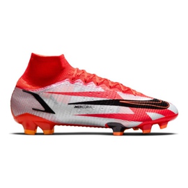 Nike Mercurial Superfly 8 Elite CR7 Fg M DB2858-600 fotbollsskor vit röd apelsiner och röda