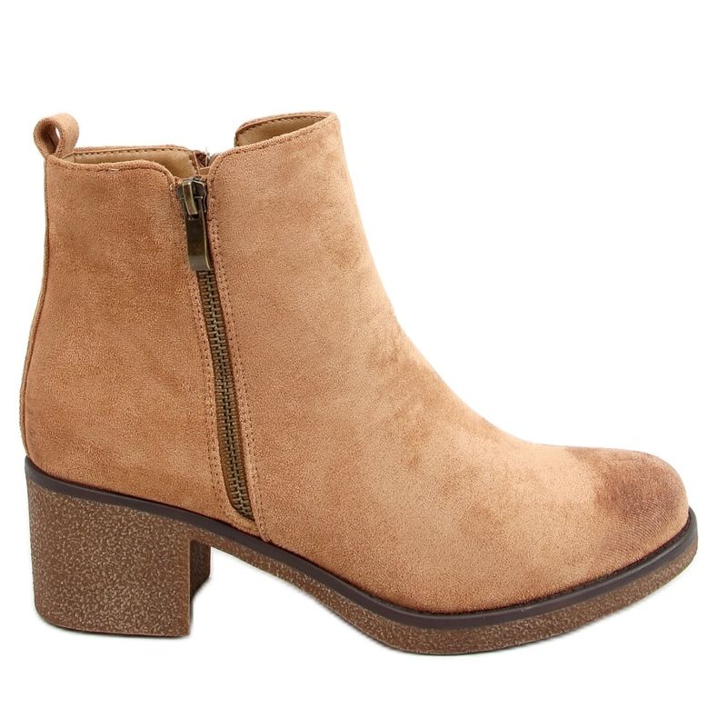 Stövletter med gummihäl beige 8301 Khaki kaki