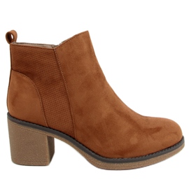 Bruna stövlar med bred klack 9B1003 Khaki