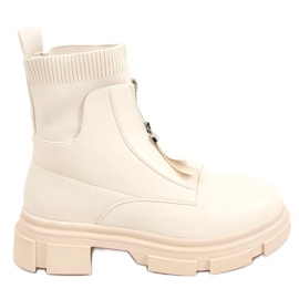 Stövlar med en strumpa övre beige 168-321 Beige