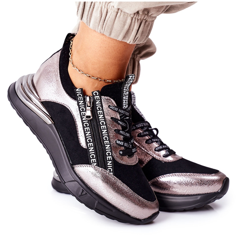 Vinceza Kvinnors sportskor Sneakers Svart Aduan