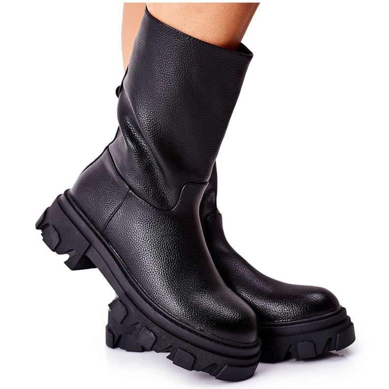 S.Barski Höga stövlar på svart Loren Traper