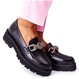 Dam Loafers Läder Loafers Svart Laura Messi 2383