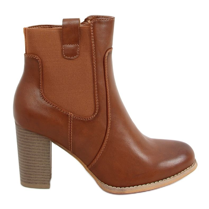 Bruna höga klackar 3654 Camel