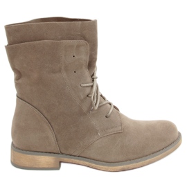 Grå och beige stövlar NC1198 Khaki kaki