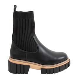 Chelsea boots sock shank black NS227P Black svart