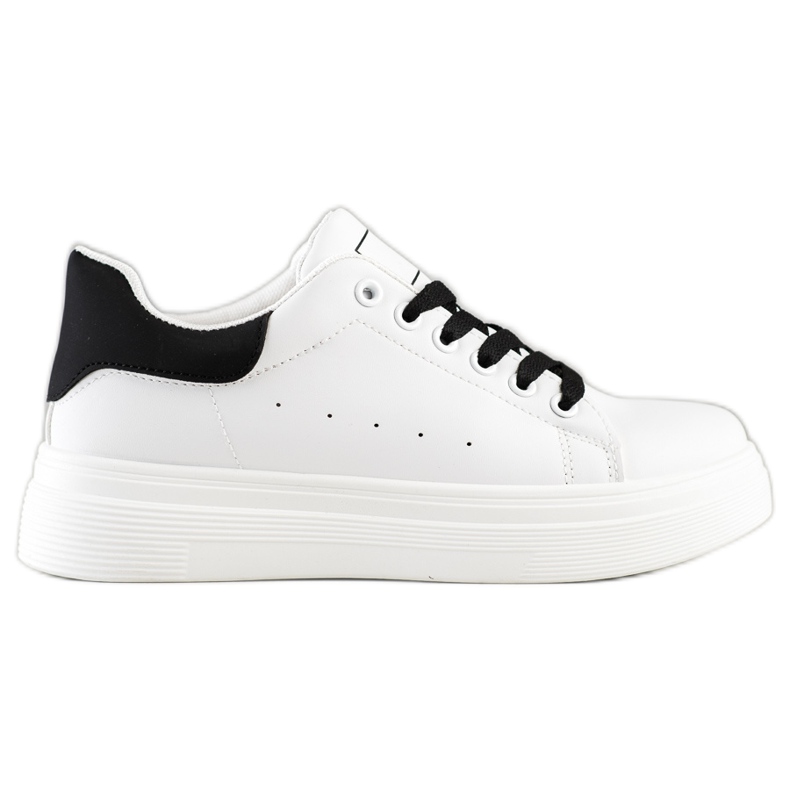 Ideal Shoes Klassiska vita sneakers
