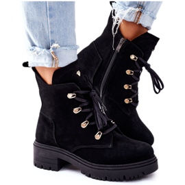 Svarta stövlar för mocka för kvinnor Nicole 2674