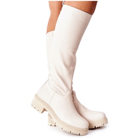 Läderstövlar beige Nicole 2685