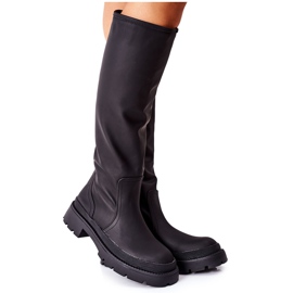 S.Barski Kvinnors höga stövlar Black What Going On svart