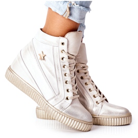 Lewski Shoes Kvinnors sportläderskor Lewski Golden 3079 gyllene