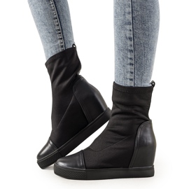 Svarta elastiska wedge sneakers Partida