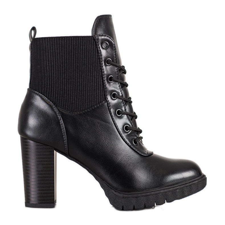 Super Mode Svarta snörskor på höga klackar