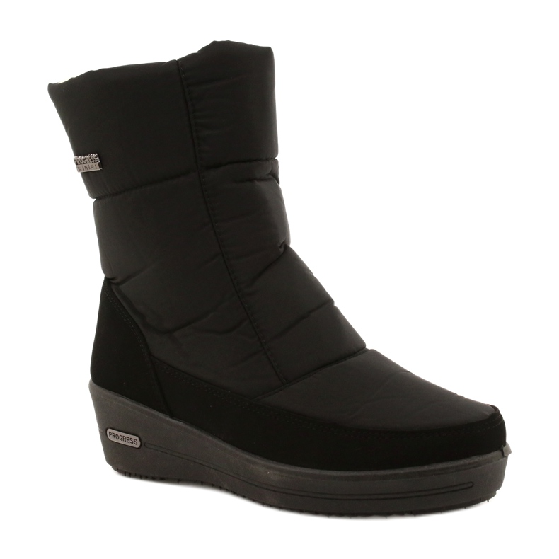 Progress Kvinnors lätta snöstövlar på pälsframstegen progj-22-126 svart